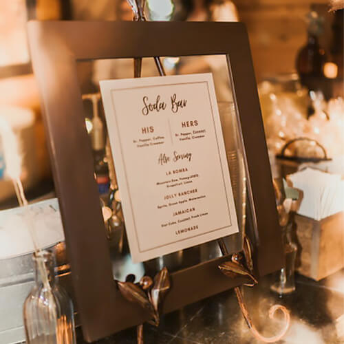 Splash catering soda bar wedding